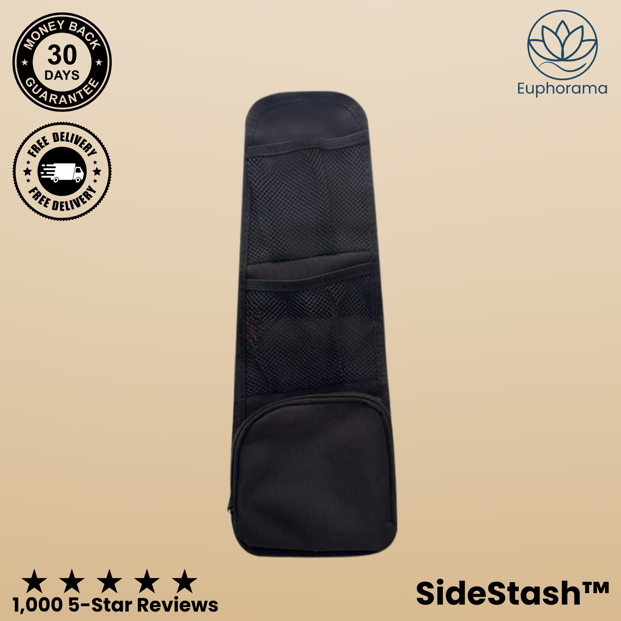 SideStash™: Car Seat Side Organizer for Easy Access and Storage