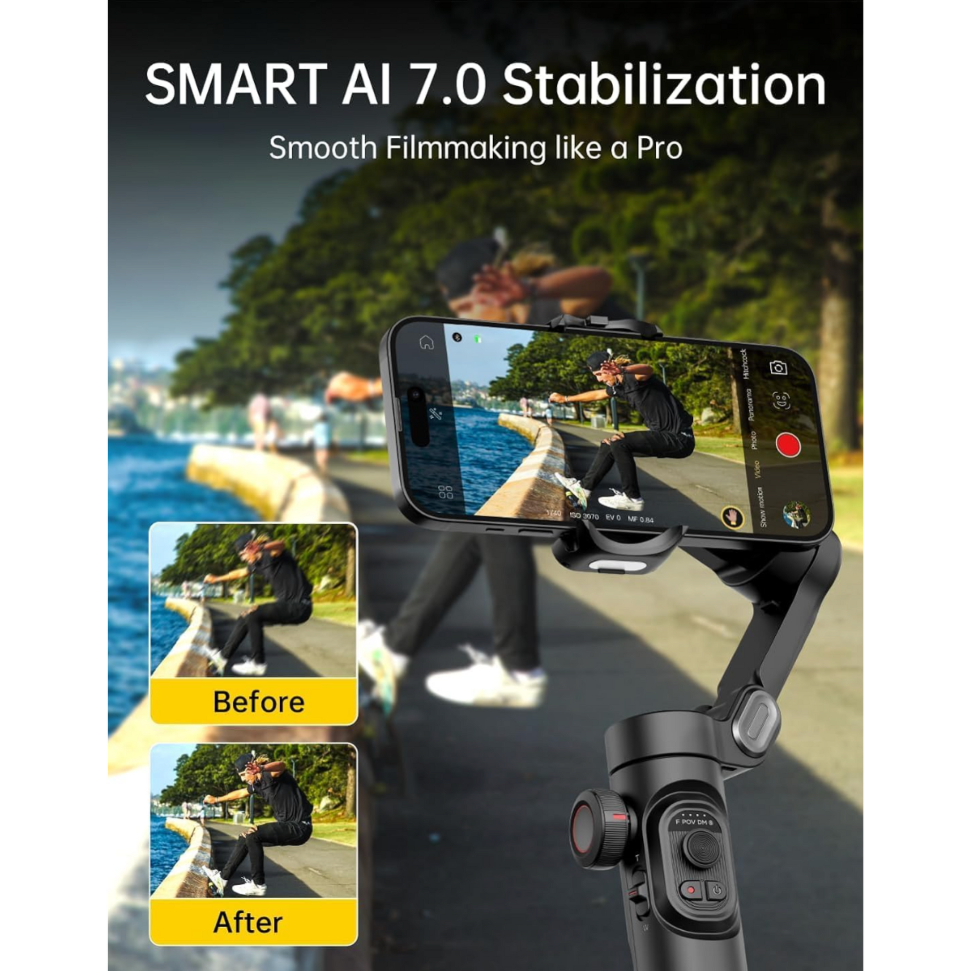 SteadyPro™: Compact 3-Axis Gimbal for Smooth, Stable Video