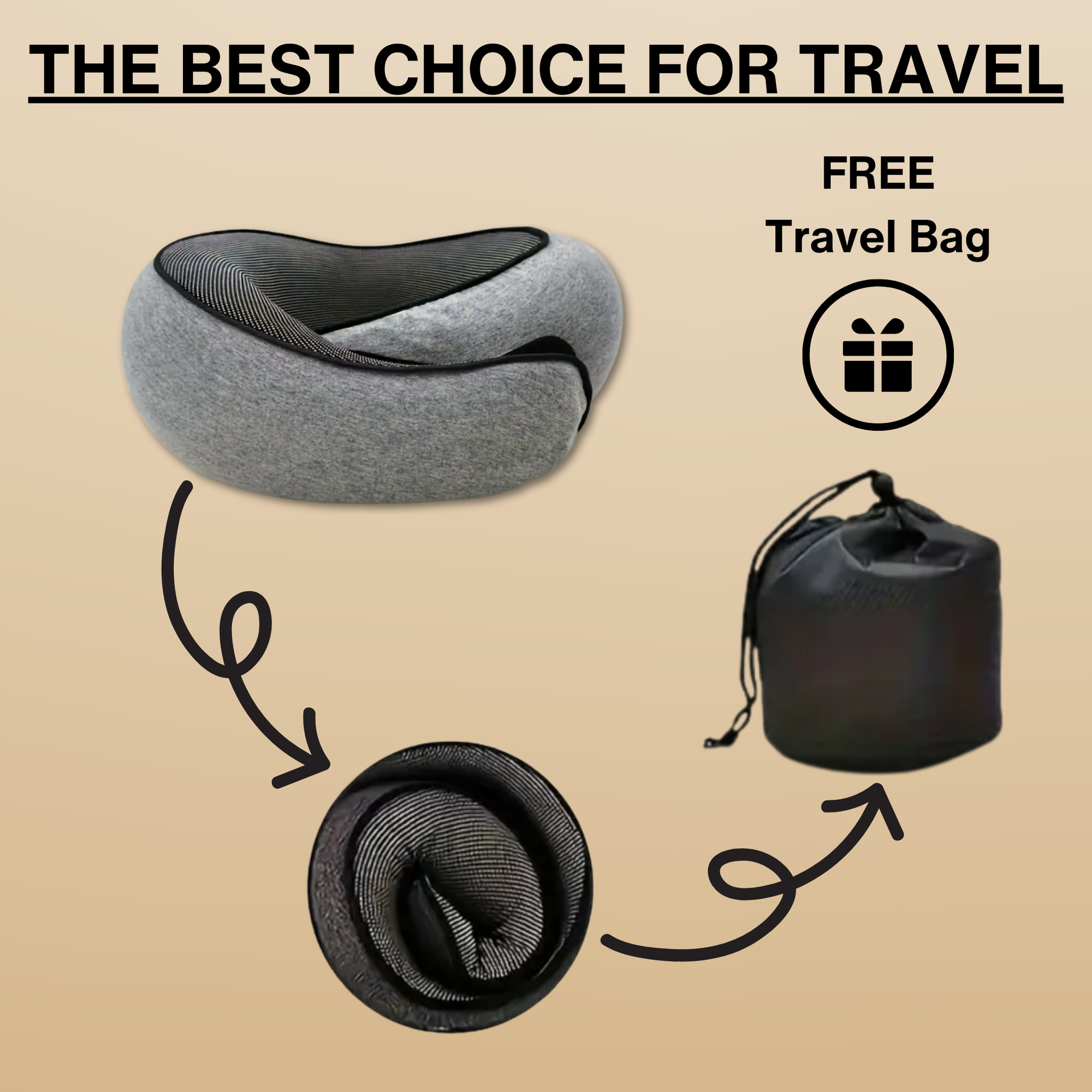 DreamRest™: Memory Foam Travel Pillow for Ultimate Comfort