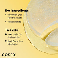 COSRX Advanced Snail Hydrogel Eye Patch (60pc), Gel Serum Mask, Puffy Undereye Treament, Fine Lines, Refresh, Hydrate, Korean Skin Care, Stocking Stuffers for Women