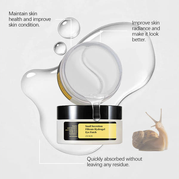 Snail Essence Eye Patches Dark Circles and Wrinkles Hydrating Under Eye Mask Deep Moisture Anti Aging Rejuvenating Gel Pads60pcs