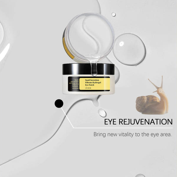 Snail Essence Eye Patches Dark Circles and Wrinkles Hydrating Under Eye Mask Deep Moisture Anti Aging Rejuvenating Gel Pads60pcs