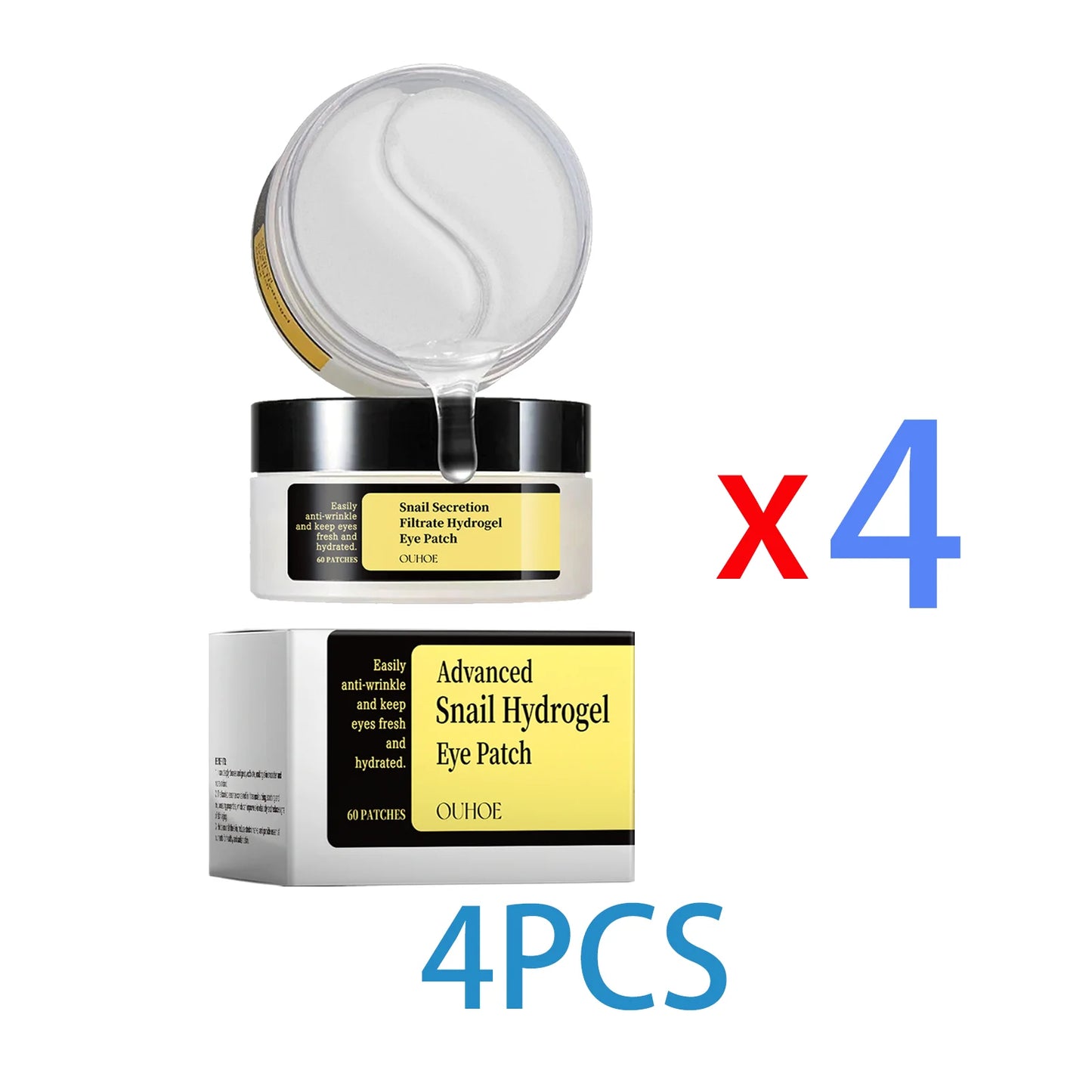 Snail Essence Eye Patches Dark Circles and Wrinkles Hydrating Under Eye Mask Deep Moisture Anti Aging Rejuvenating Gel Pads60pcs