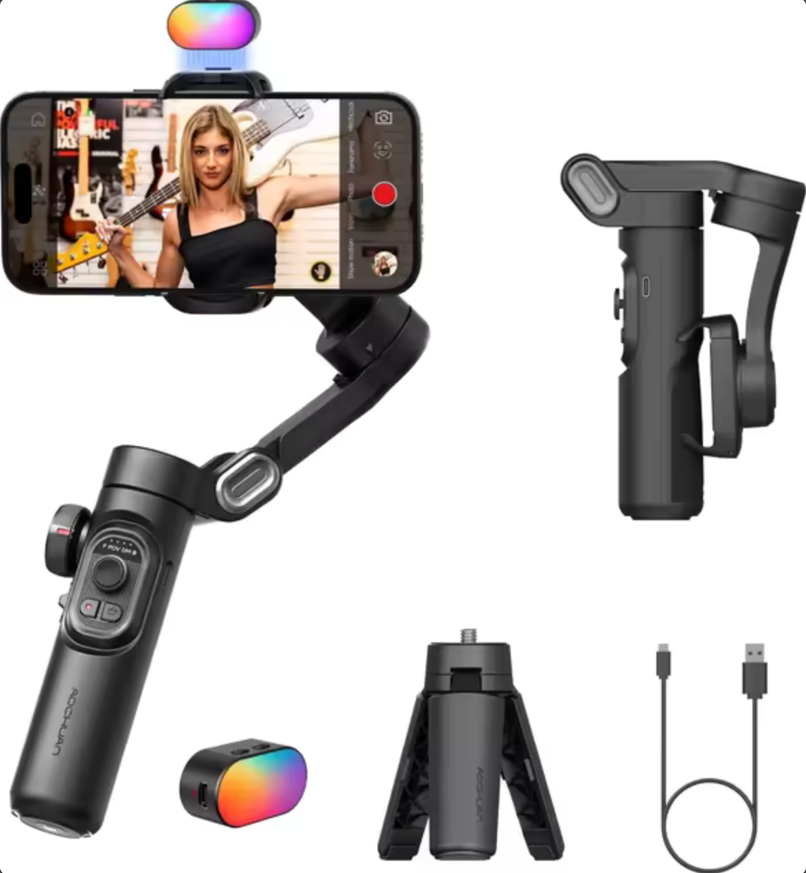 SteadyPro™: Compact 3-Axis Gimbal for Smooth, Stable Video