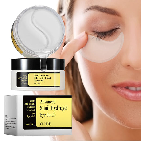 Snail Essence Eye Patches Dark Circles and Wrinkles Hydrating Under Eye Mask Deep Moisture Anti Aging Rejuvenating Gel Pads60pcs