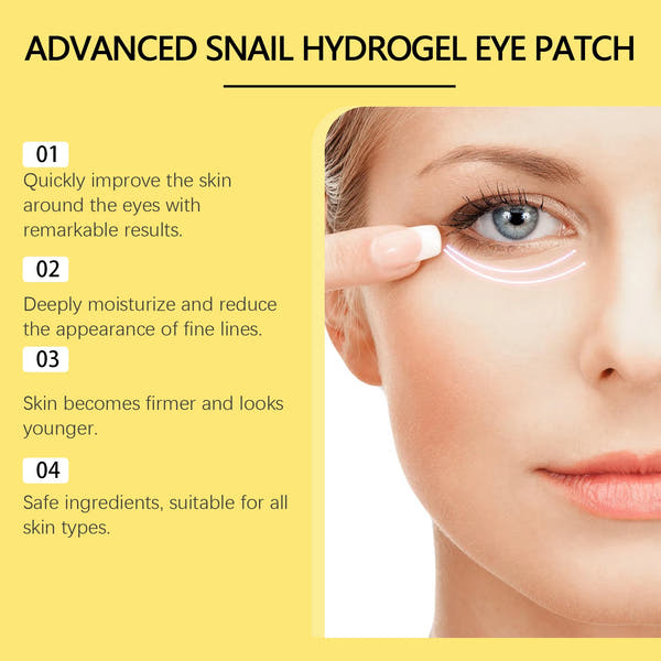 Snail Essence Eye Patches Dark Circles and Wrinkles Hydrating Under Eye Mask Deep Moisture Anti Aging Rejuvenating Gel Pads60pcs