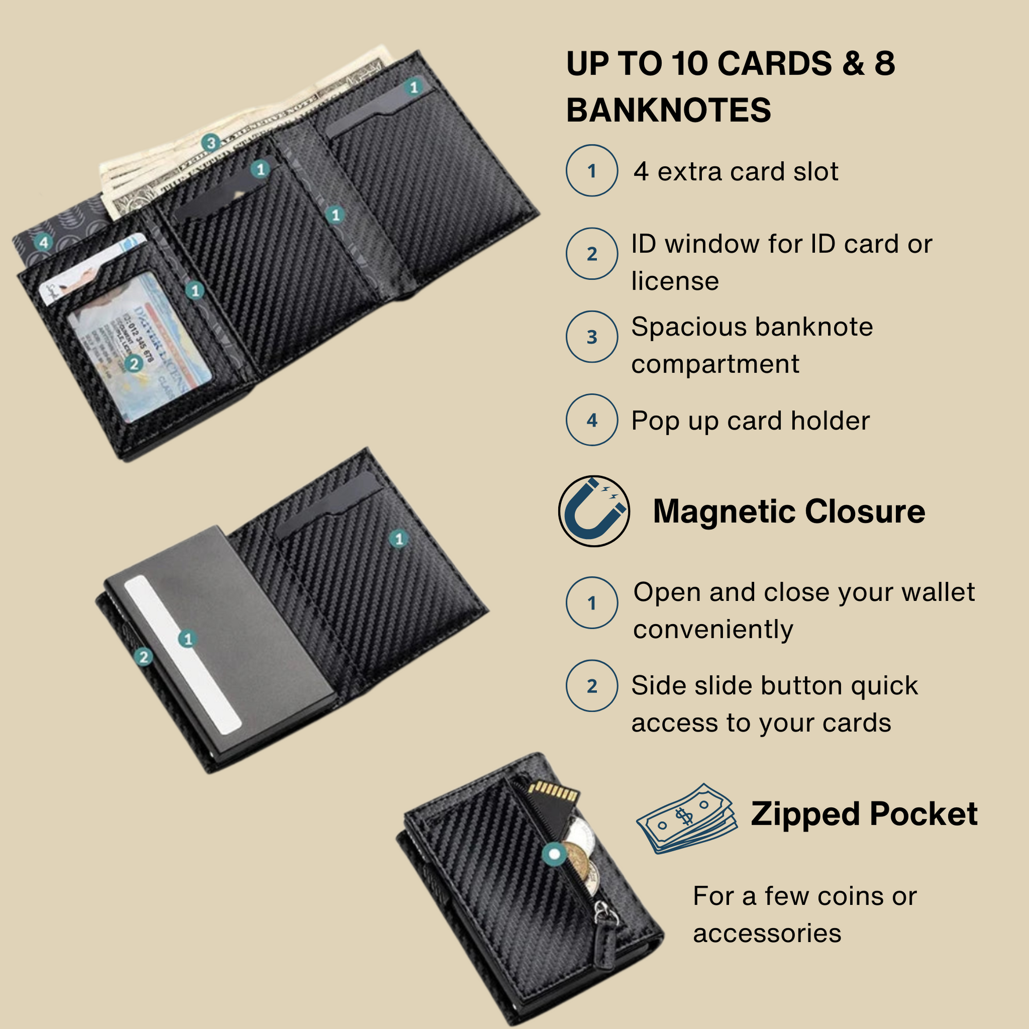 SecureVault™: RFID-Blocking Bifold Wallet with Money Clip