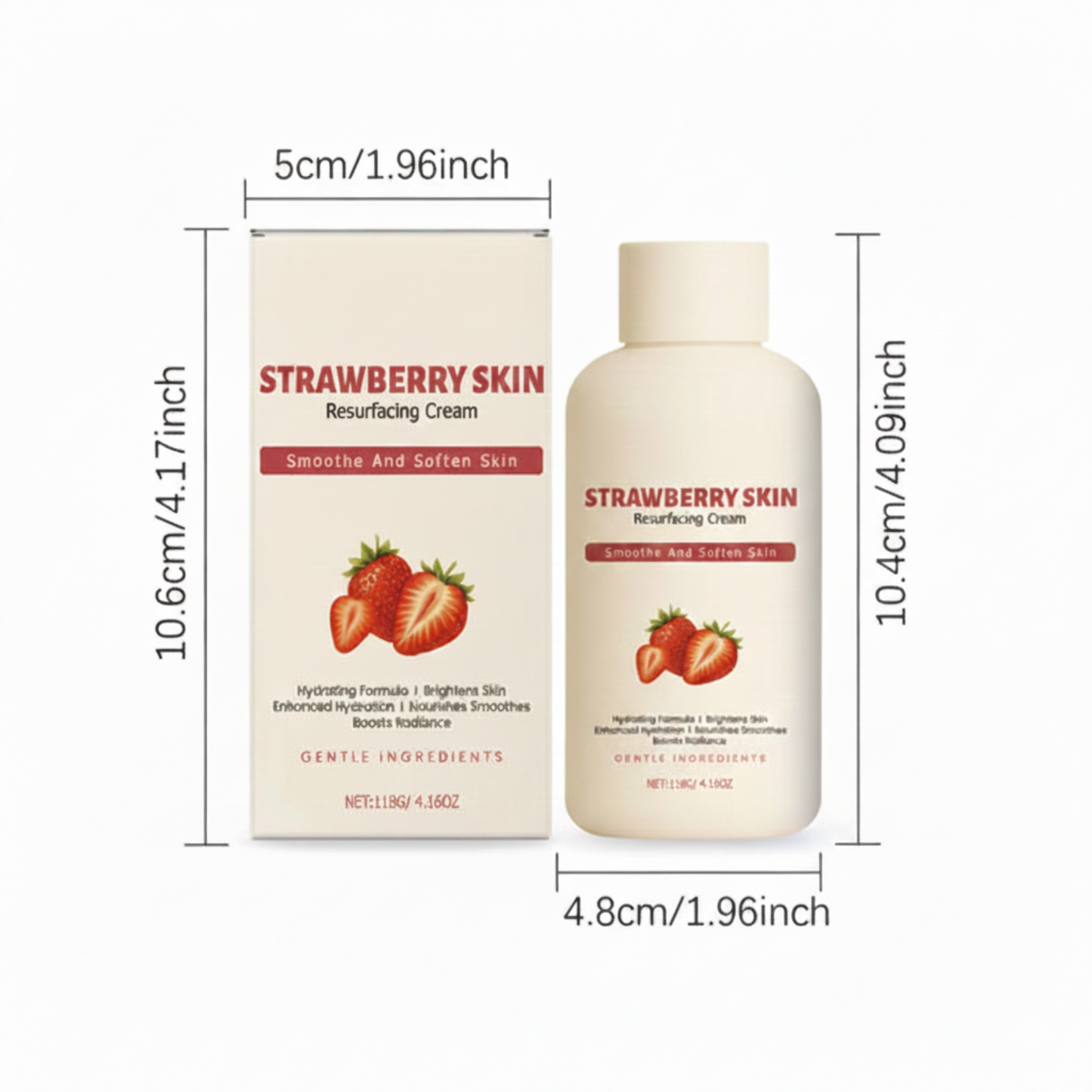 Strawberry Rejuvenating Body Cream Dimensions