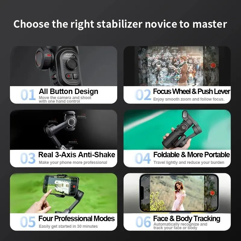 SteadyPro™: Compact 3-Axis Gimbal for Smooth, Stable Video